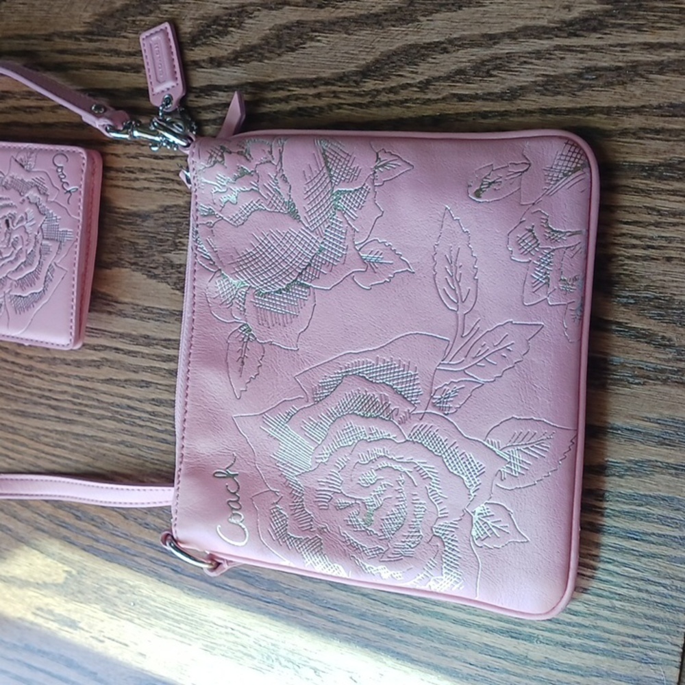 Small Pink Coach Crossbody with Matching Wallet